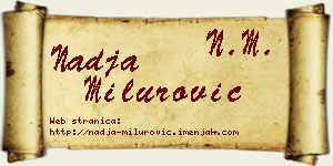 Nadja Milurović vizit kartica